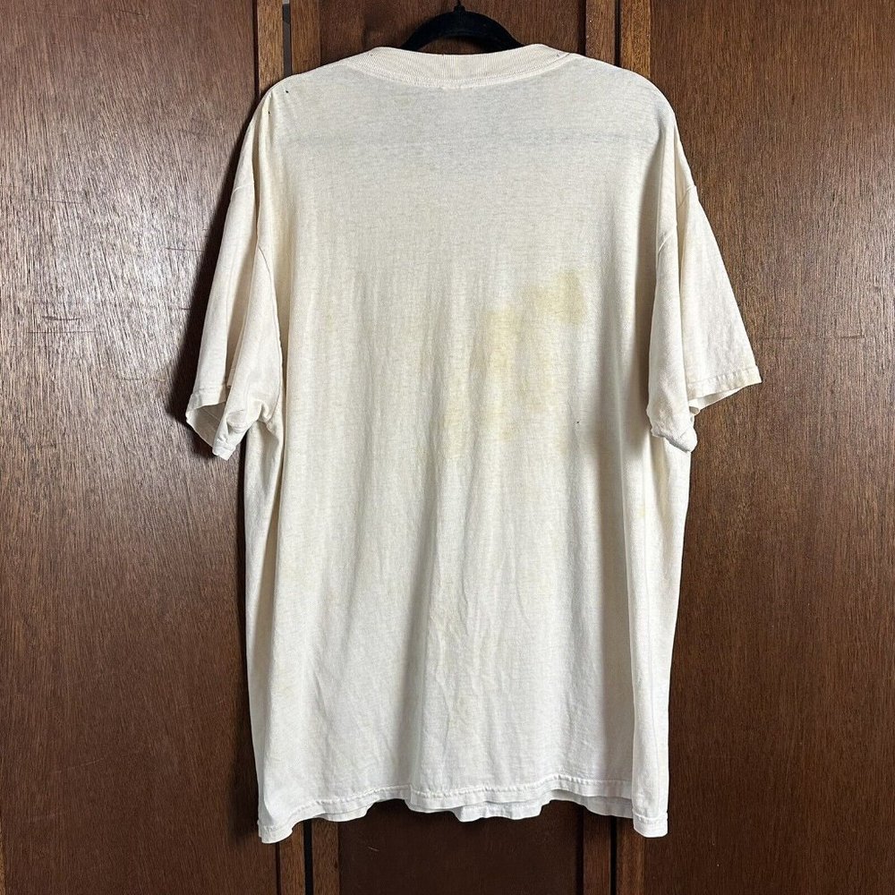 Vintage Polar Bears Dancing T-Shirt XL 90s Animal Environmental Northern Lights - Picture 3 of 4